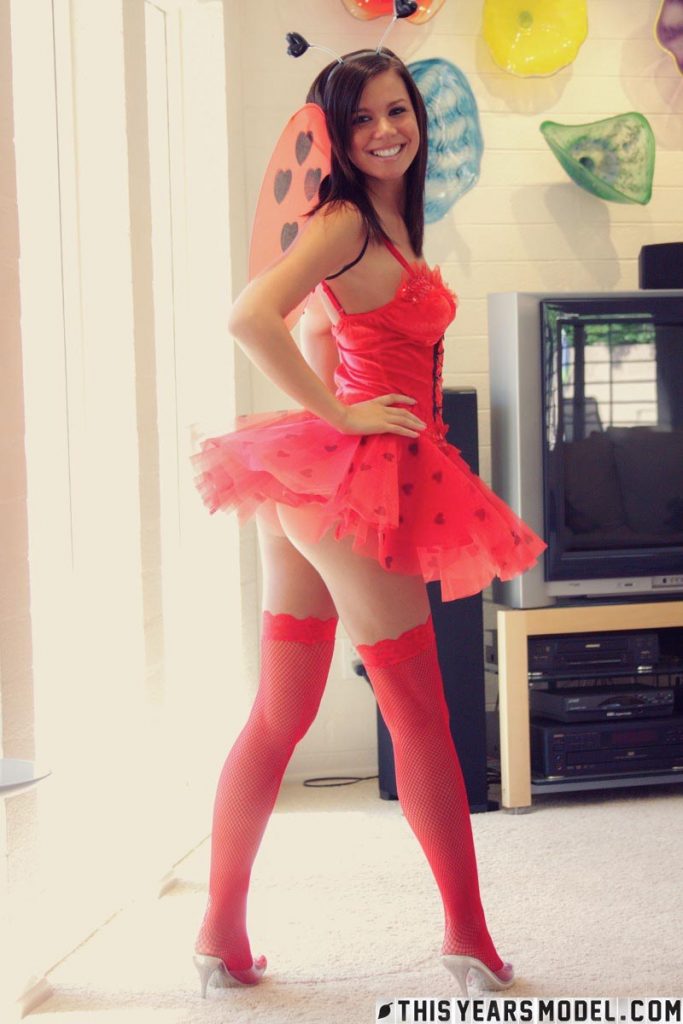 Destiny Moody Pink Dress and Stockings