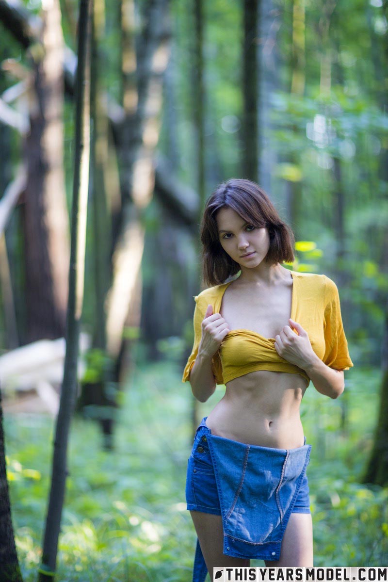 Lara Maiser Strips in the Woods