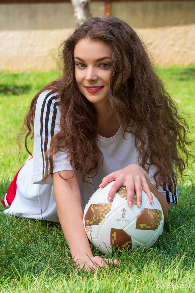 Veronika in a Soccer Jersey
