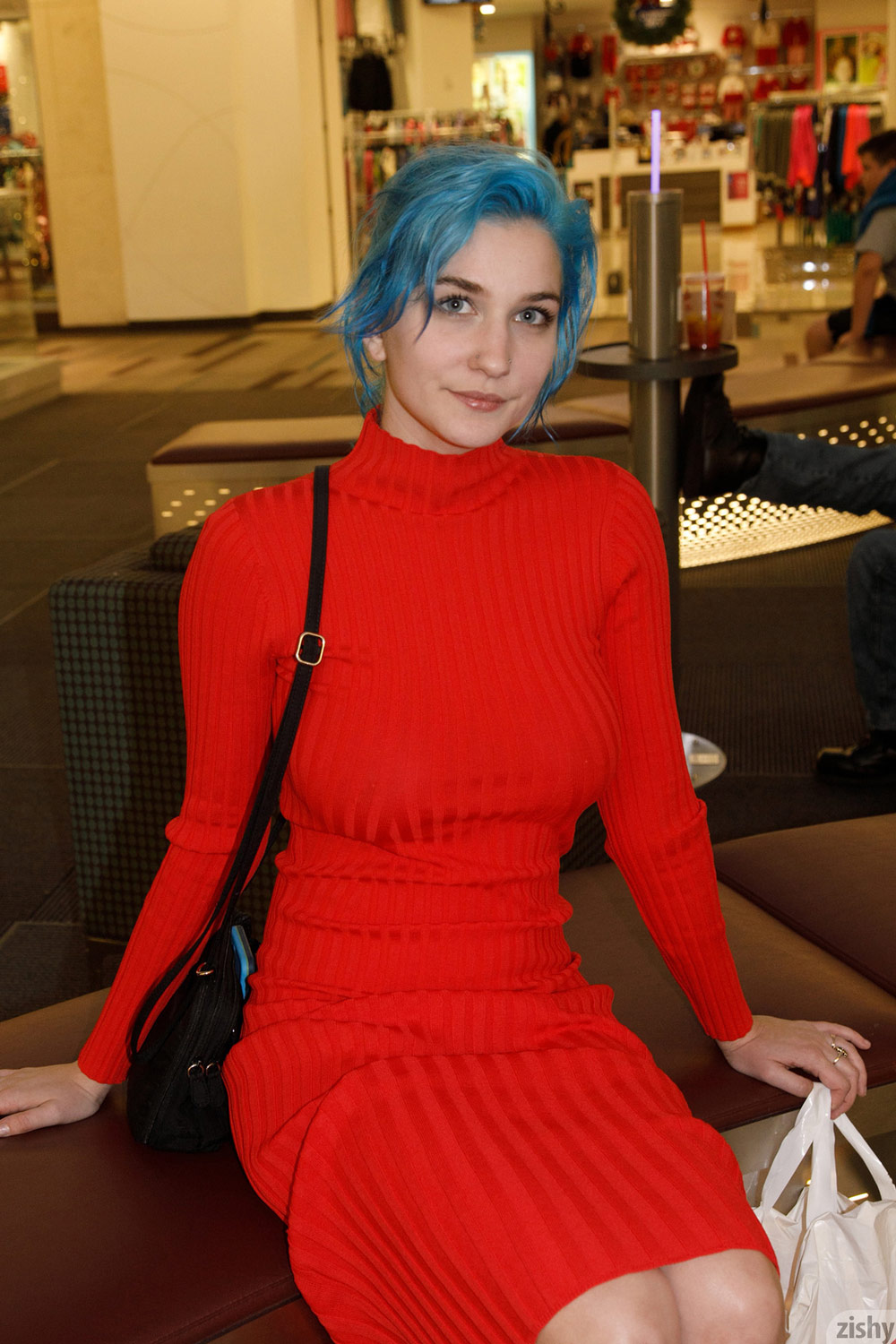 Skye Blue in the Shopping Mall