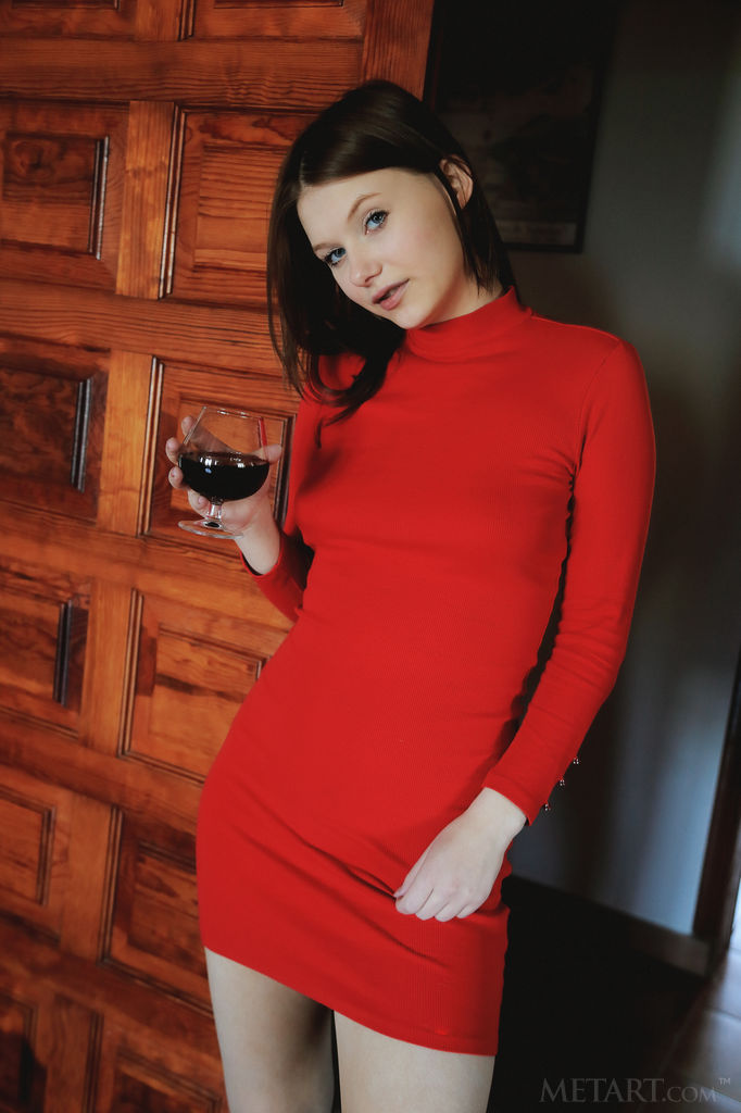 Stasey in a Red Dress