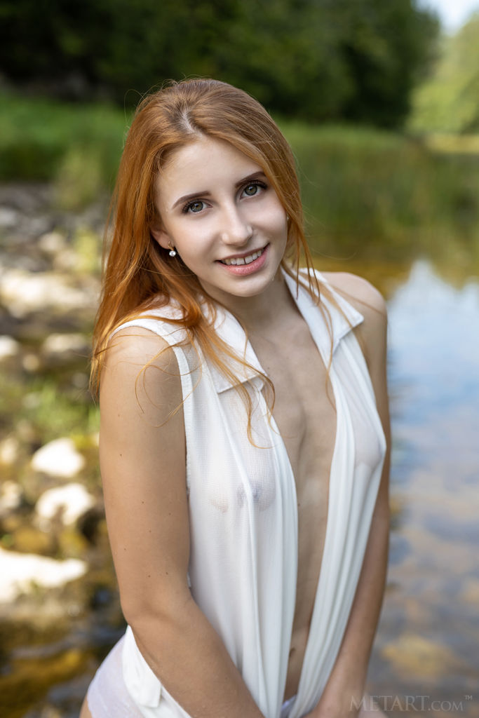 Siiri Nude Redhead in a River