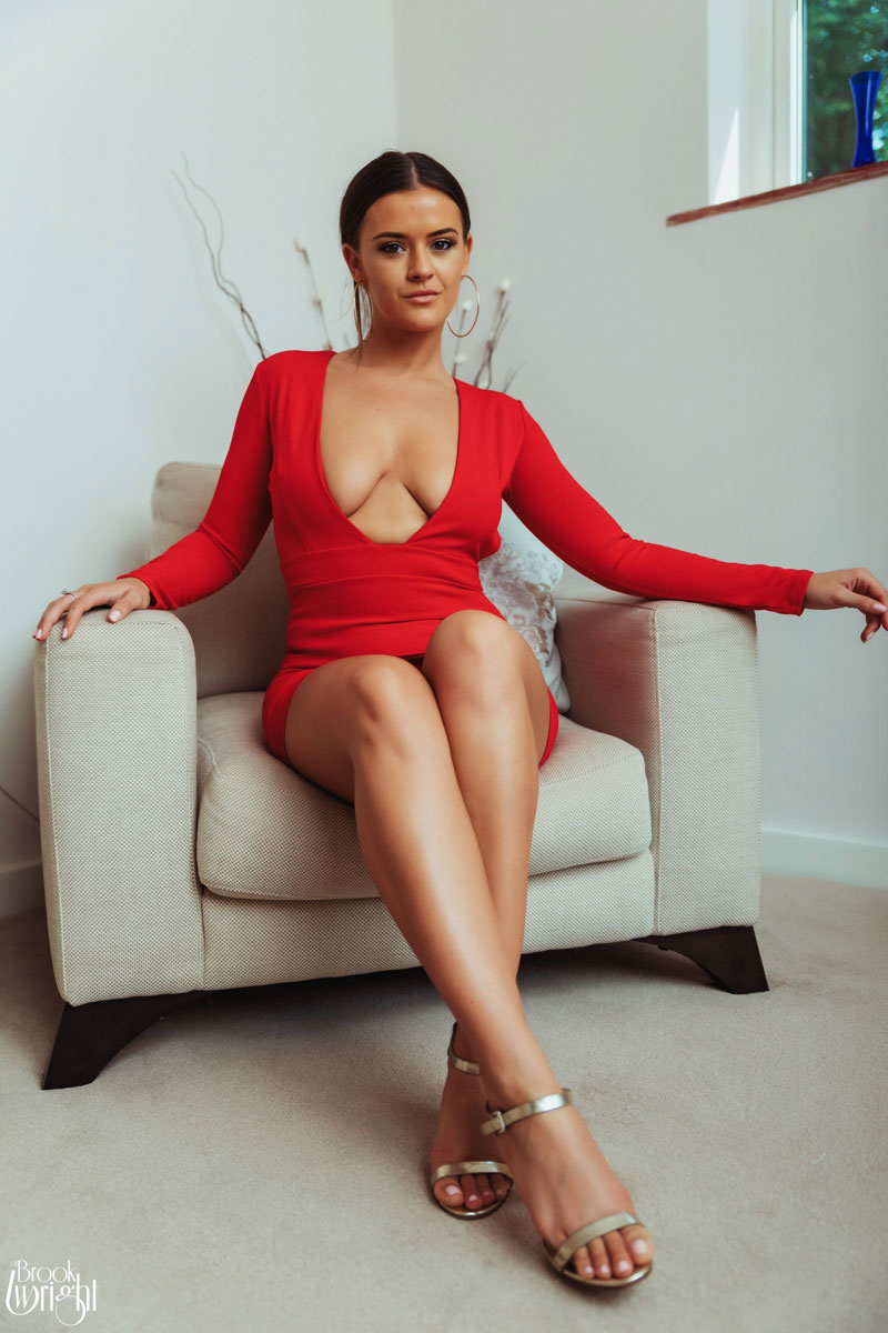 Brook Wright in a Dress and Heels