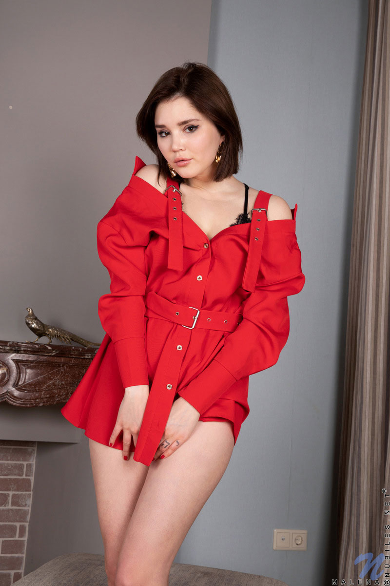 Malena in a Red Coat