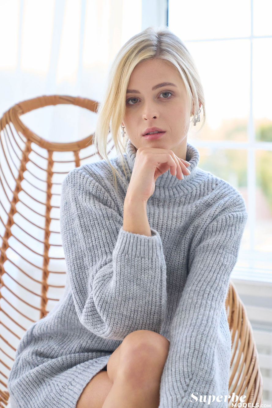 Ksyusha Levedeva in a Sweater