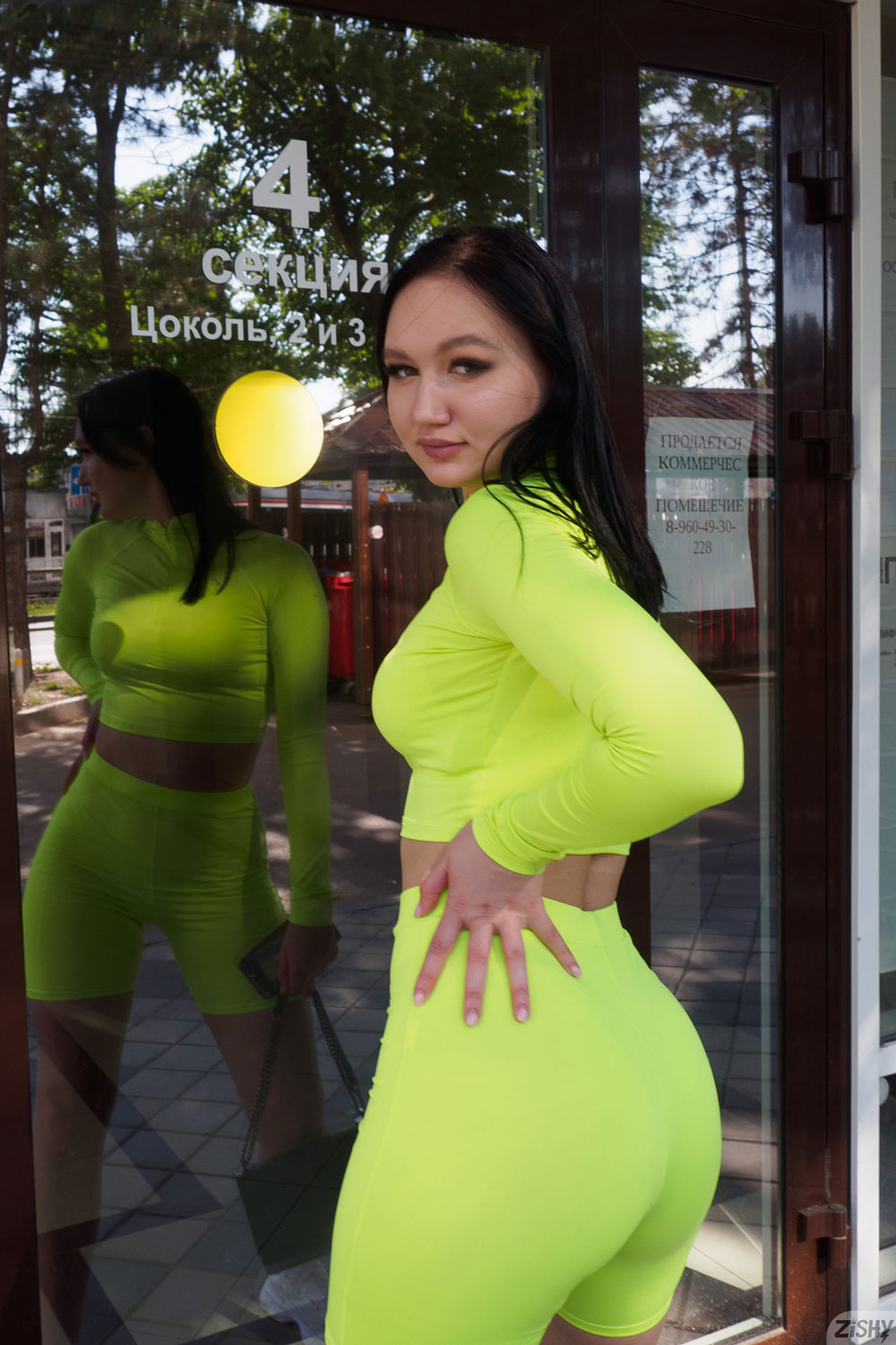 Stacy Antropova in Neon Green