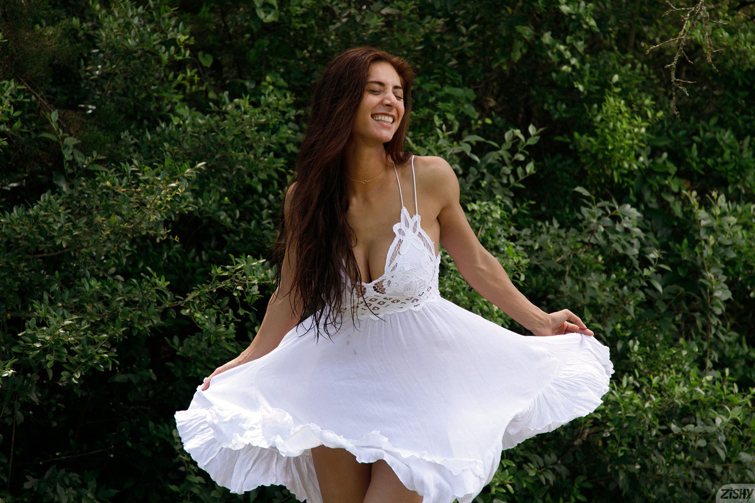 Vynessa Lucero in a White Dress