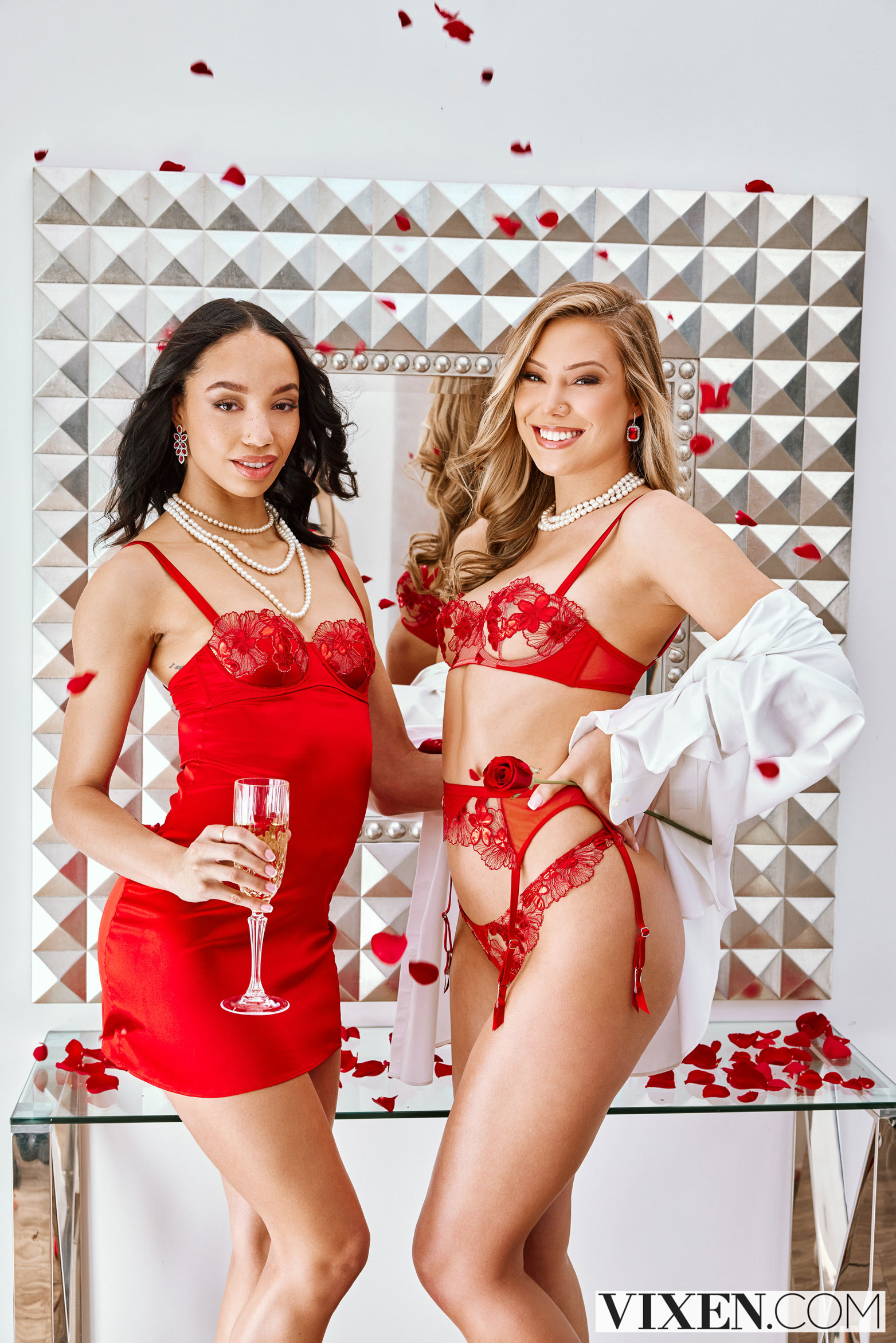 Avery Cristy &amp; Alexis Tae in Red