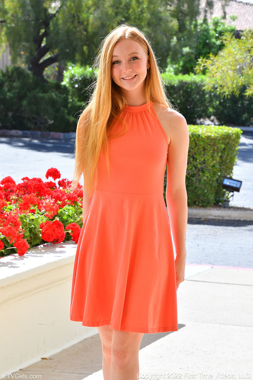 Sierra in Orange Dress