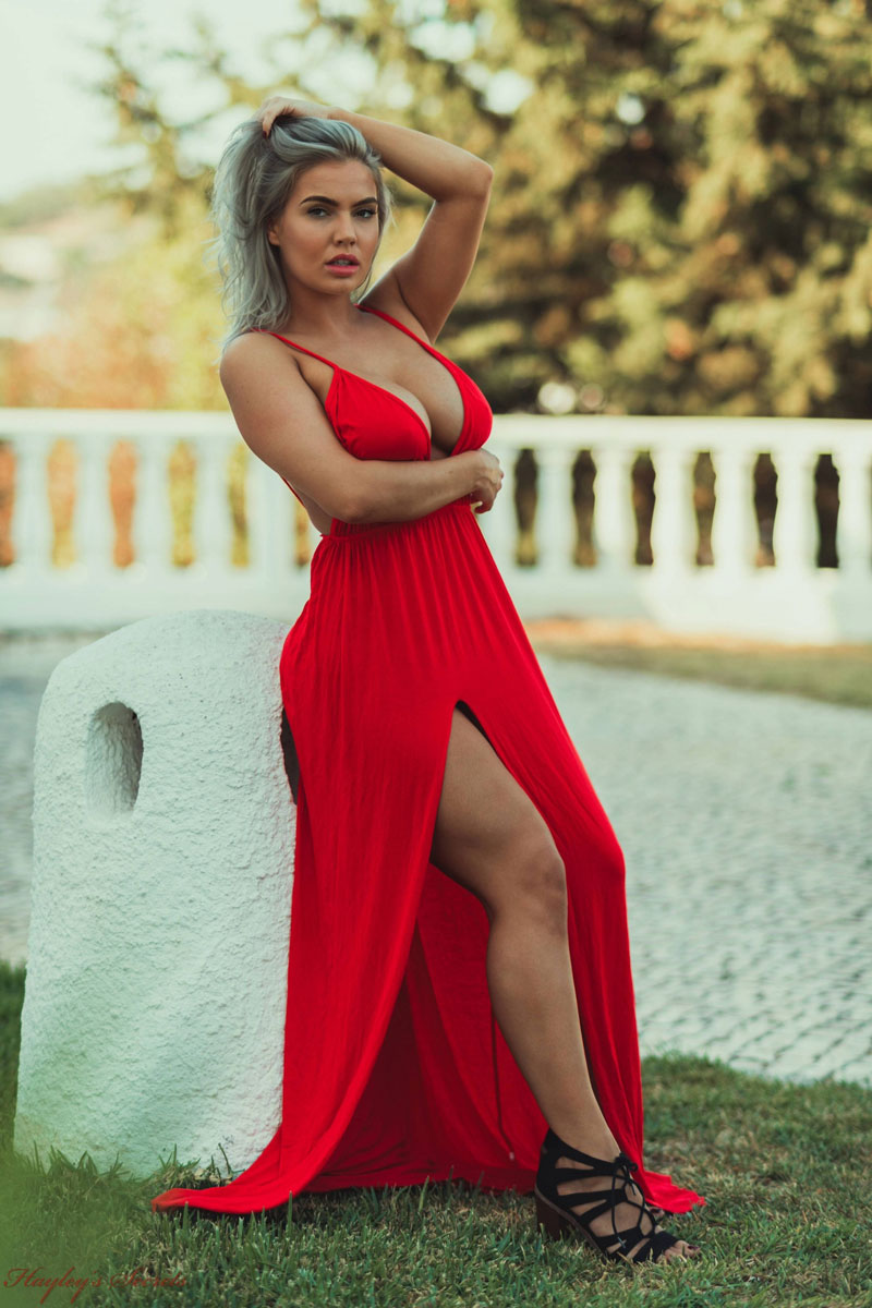 Busty Electra Morgan in Red