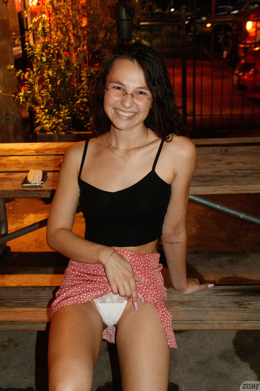 Liz Jordan in a Sexy Miniskirt