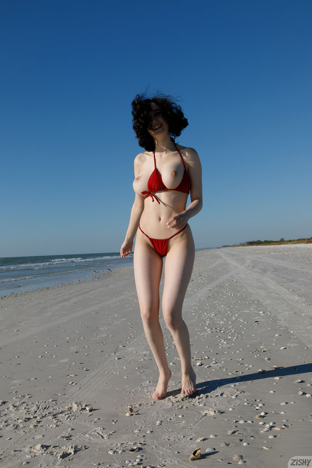 Giulia Wylde in Red Bikini