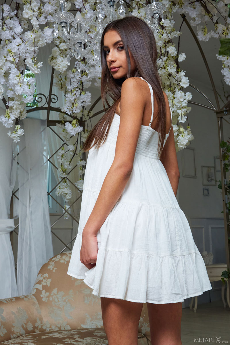 Vanessa Alessia in a White Dress