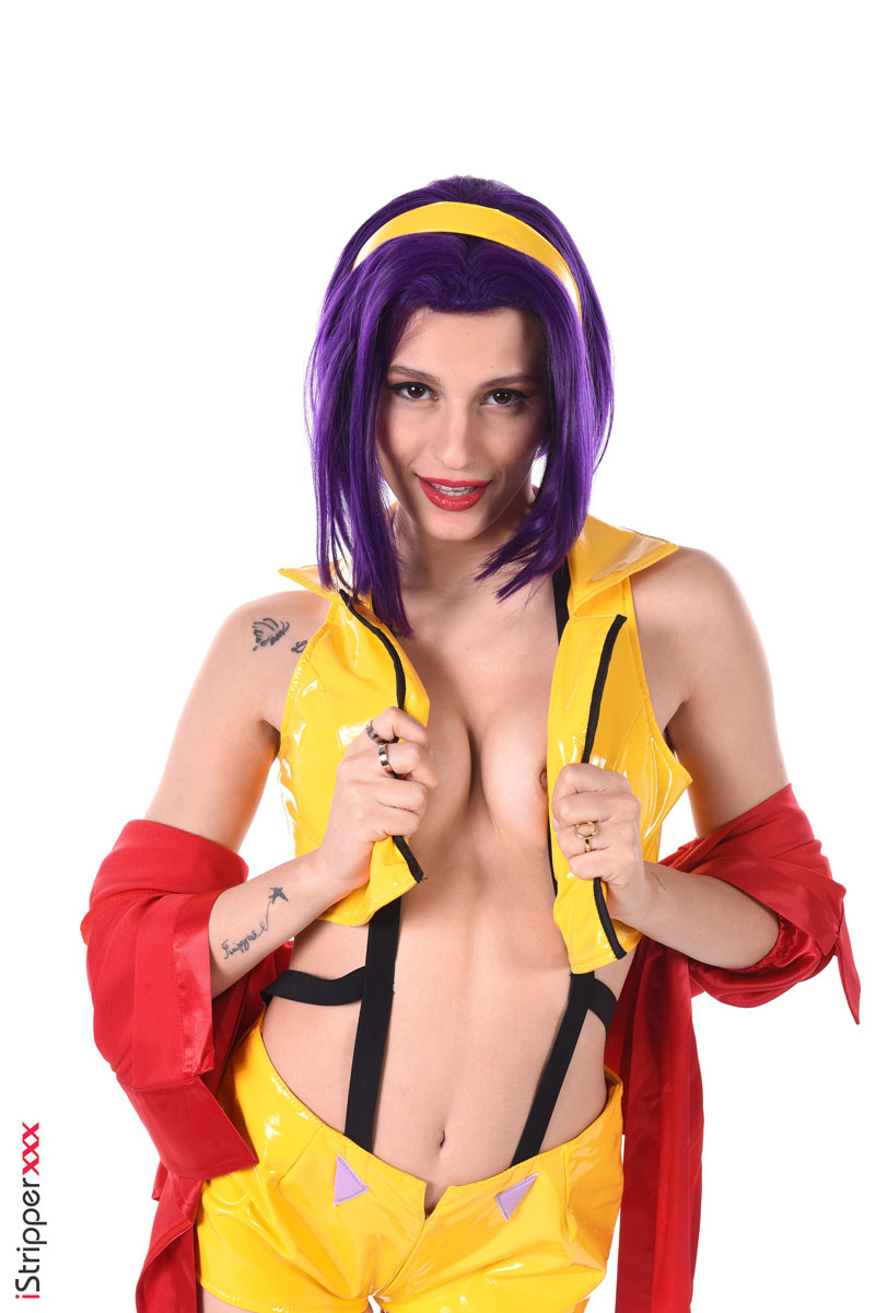 Christy White in Yellow Latex
