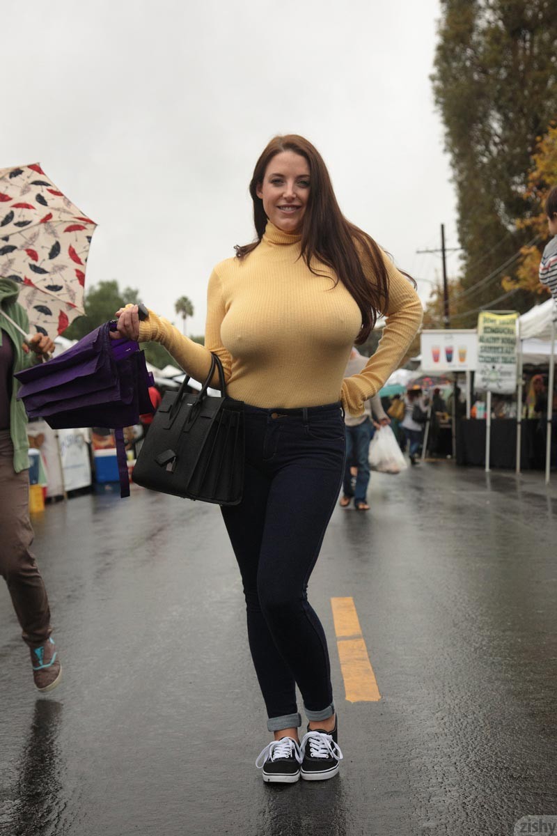 Angela White Big Boobs in a Sexy Sweater