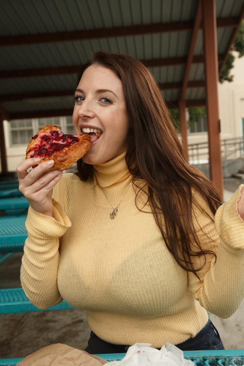 Angela White Big Boobs in a Sexy Sweater